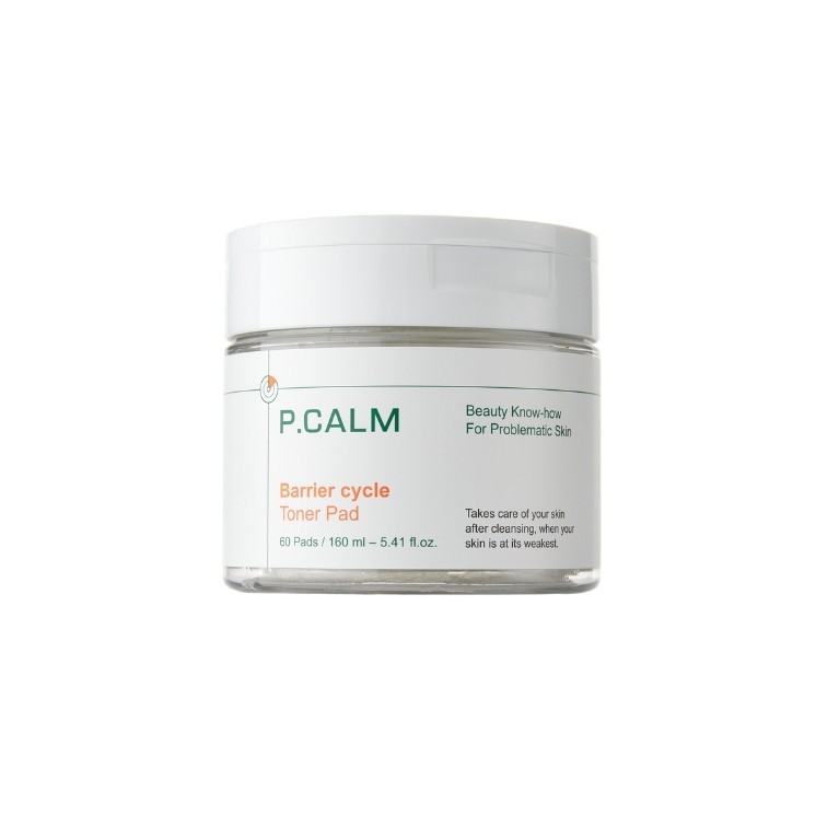 P. Calm Barrier Cycle Toner Pad Beruhigende Gesichtswasser-Pads 60 Stück