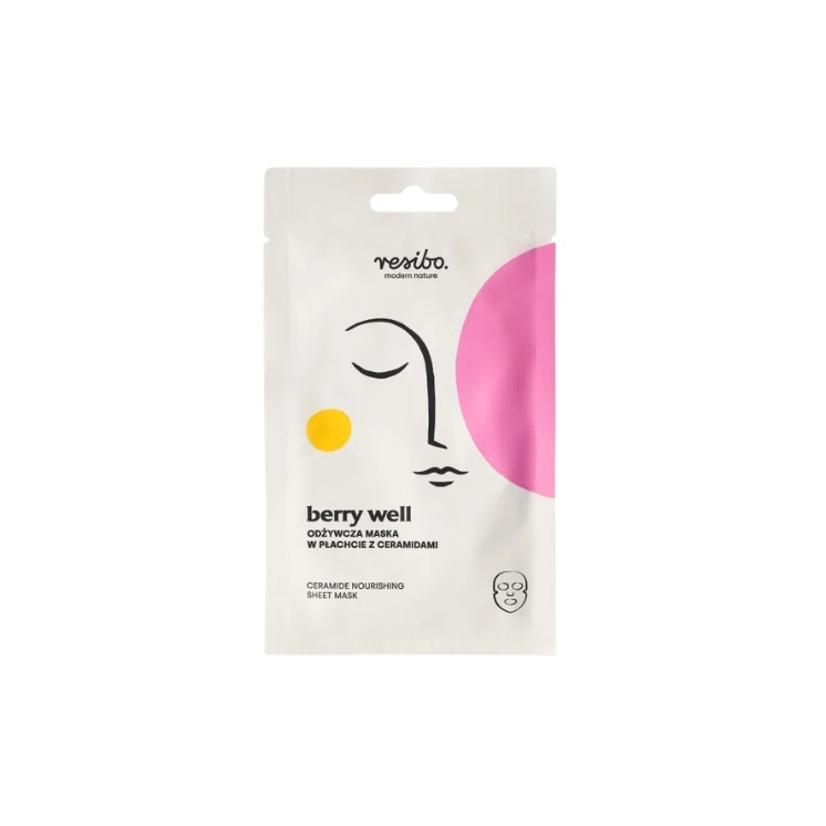 Masque en tissu nourrissant Resibo Berry Well aux céramides (1 pièce)
