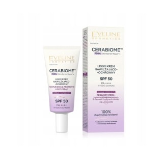 Легкий зволожувальний та захисний крем Eveline Cerabiome SPF50 30 мл