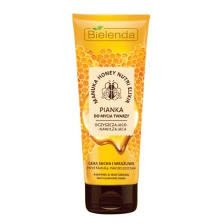 Bielenda MANUKA HONEY NUTRI ELIXIR Очищувальна та зволожуюча пінка для вмивання обличчя 175 г