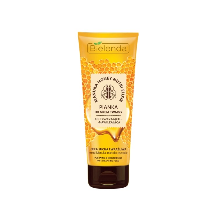 Bielenda MANUKA HONEY NUTRI ELIXIR Reinigender und feuchtigkeitsspendender Gesichtsreinigungsschaum 175 g
