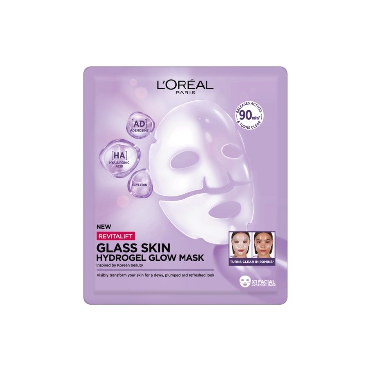 Masque en tissu illuminateur hydro Revitalift Glass Skin L'Oreal Paris (1 pièce)