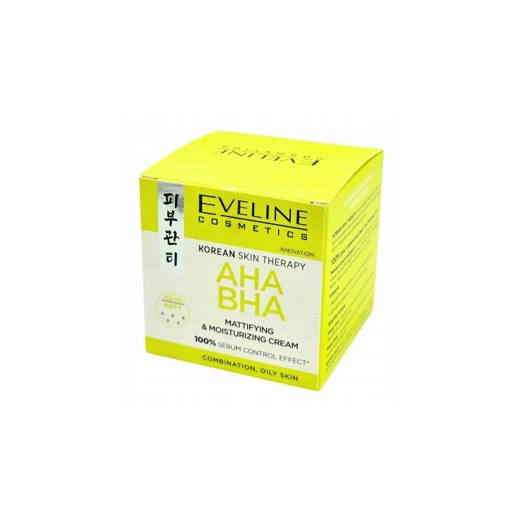 Eveline Korean Therapy Mattierende und Feuchtigkeitsspendende Gesichtscreme mit AHA und BHA -Säuren 50 ml