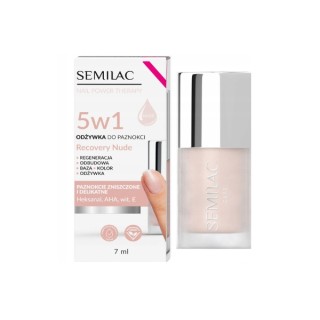 Кондиціонер Semilac Nail Power Therapy 5в1 для пошкоджених та чутливих нігтів Recovery Nude 7 мл