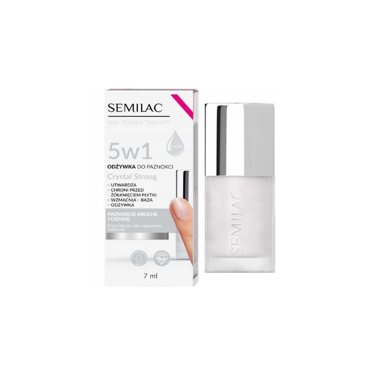 Semilac Nail Power Therapy 5w1 Odżywka do paznokci zkruchych i cienkich Crystal Strong  7 ml