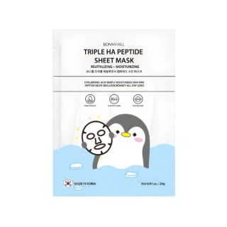 BonnyHill Triple HA Peptide Sheet Mask – Revitalisierende und feuchtigkeitsspendende Gesichtsmaske (1 Stück)