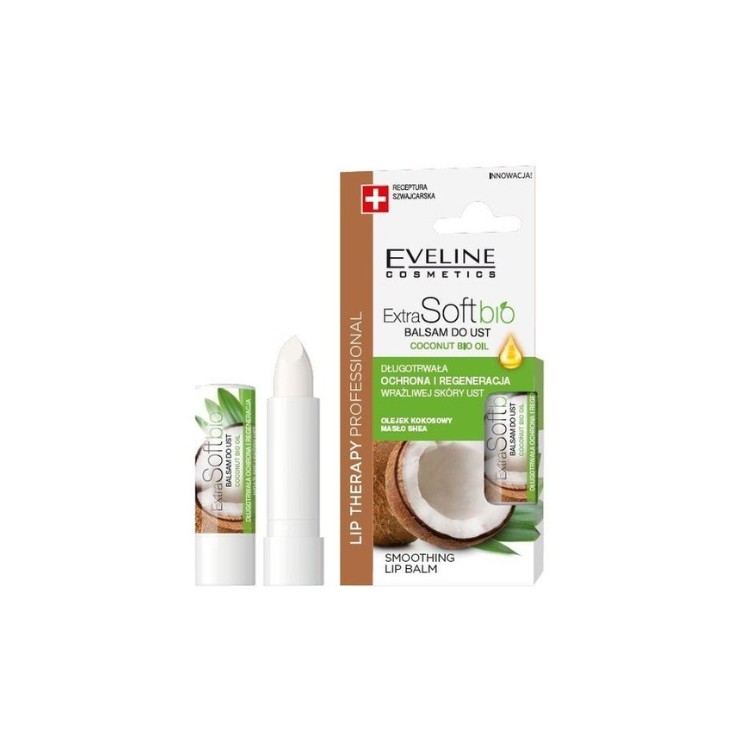 Baume à lèvres Eveline Lip Therapy Professional Extra Soft Bio Noix Kokos 4g