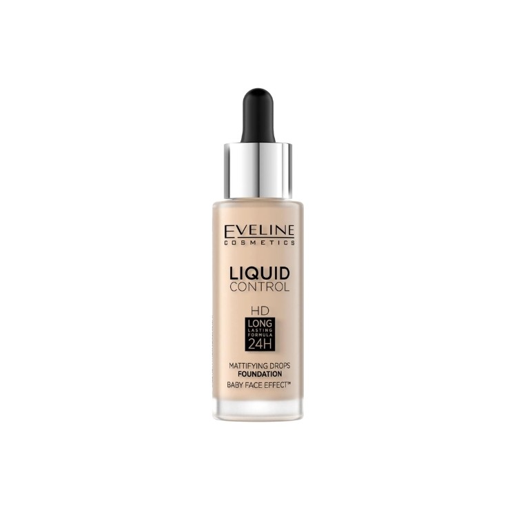 Eveline Liquid Control Foundation in Dropper /001/ Porcelain 32 ml