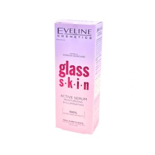 Зволожувальна та освітлююча сироватка Eveline Glass Skin Active 18 мл