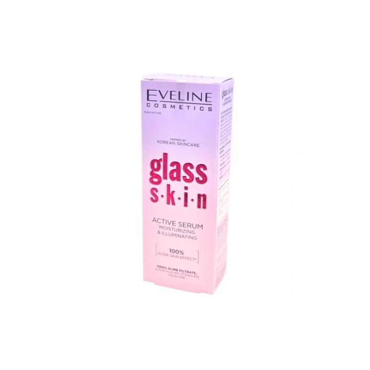 Зволожувальна та освітлююча сироватка Eveline Glass Skin Active 18 мл