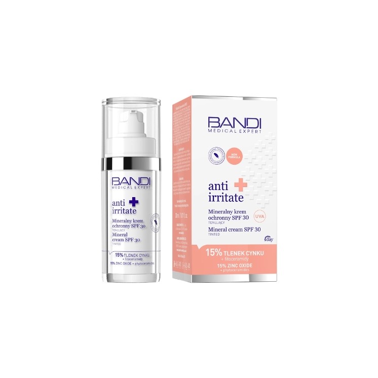 Захисний мінеральний крем для обличчя Bandi Medical Expert Anti Irritate SPF30 тонований 50 мл