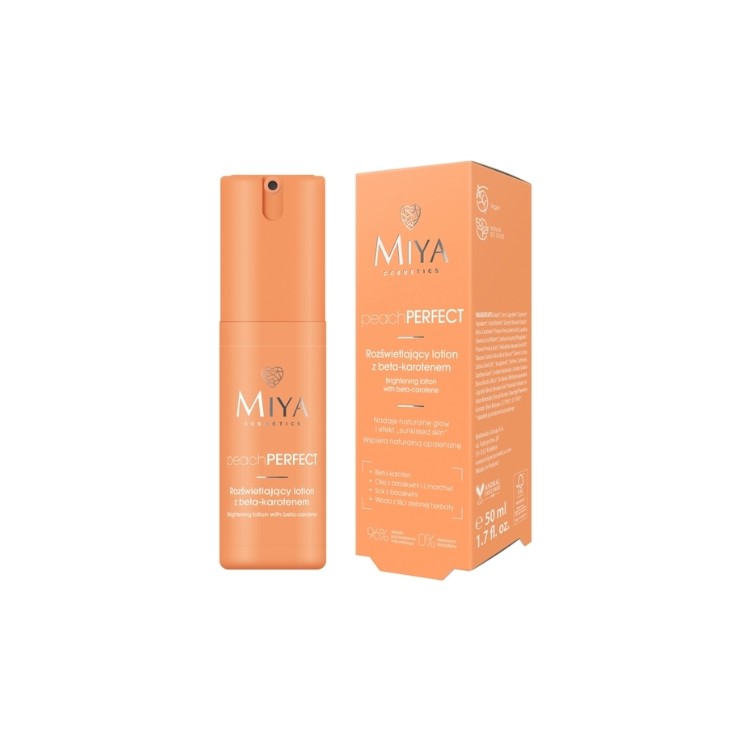 Miya Cosmetics peachPERFECT Illuminating Facial Lotion mit Beta-Carotin 50 ml