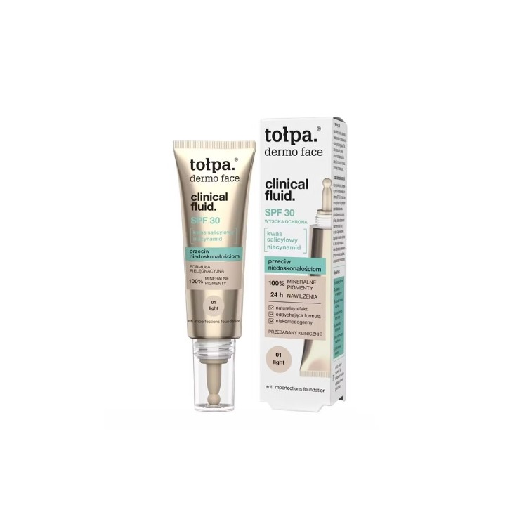 Tołpa Dermo Face Clinical Fluid Podkład przeciw niedoskonałościom SPF30 /01/ Light 25 ml
