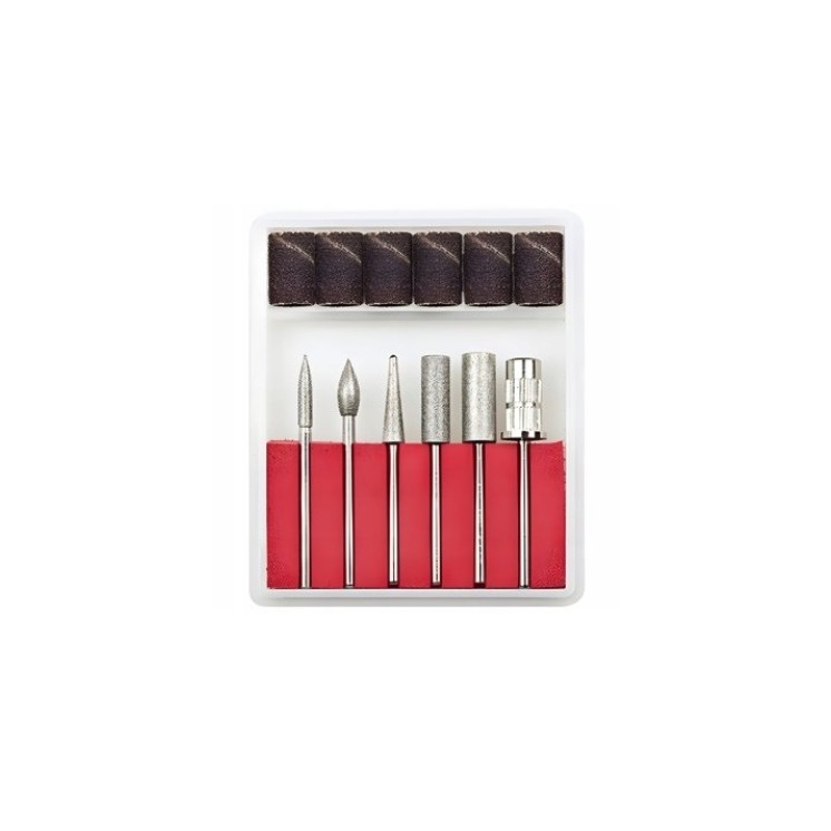 Set mit 6 Diamant-Nagel- und Nagelhautaufsätzen