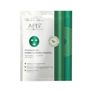Apis Your Home Spa antyoksydacyjna Maska w płacie z matchą 1 sztuka