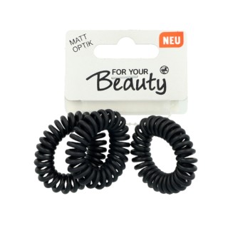 For Your Beauty Gumki do włosów Elli Rosa Matt Black 3 sztuki