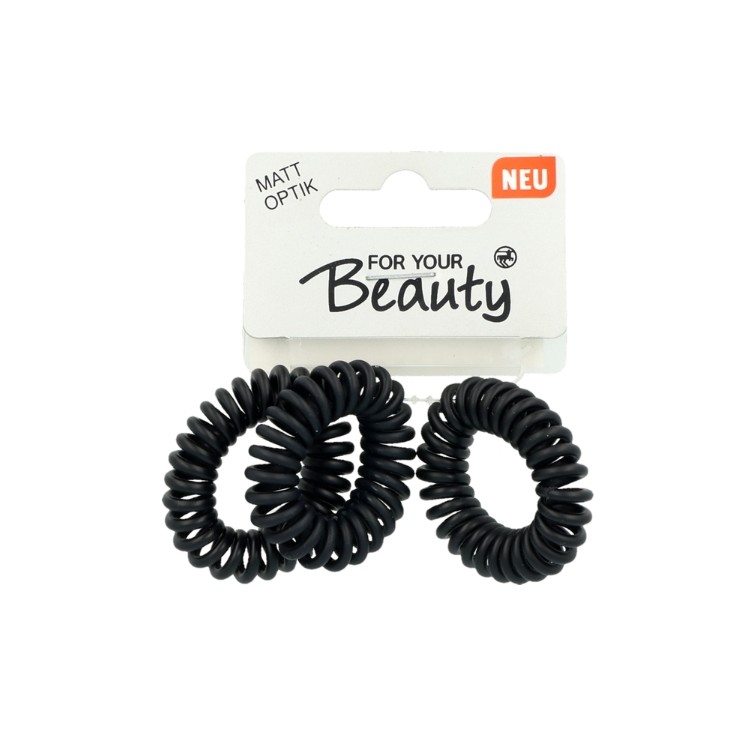 For Your Beauty Elli Rosa Haargummis Matt Black 3 Stück