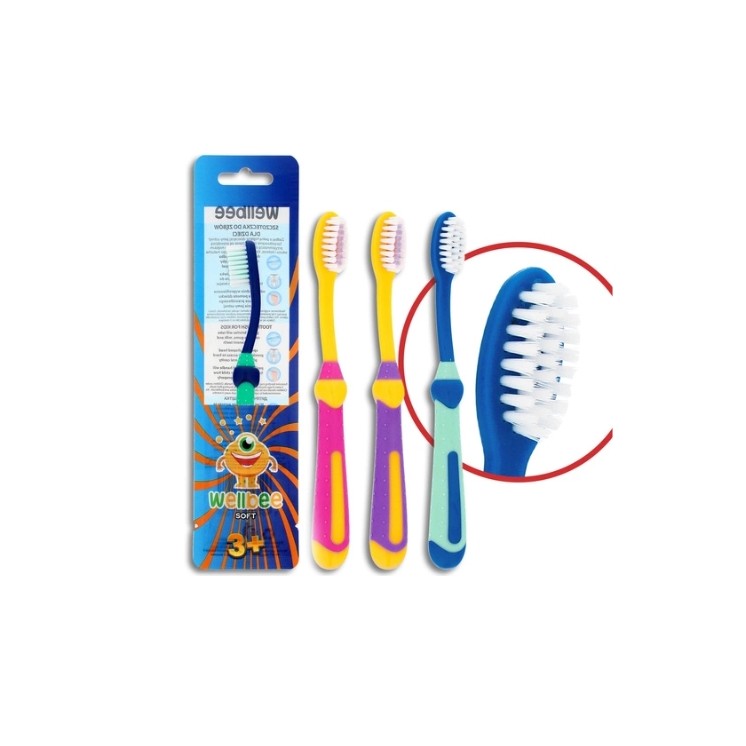 Elmex Wellbee Kids (3+) Soft Zahnbürste Mix Farben, 1 Stück
