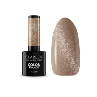 Гібридний лак для нігтів Claresa Nude Glow Cat Eye / Light Brown / 5 г
