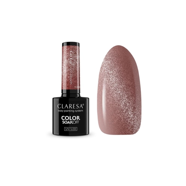 Claresa Nude Glow Cat Eye Hybrid Nail Polish / Light Peach / 5 g