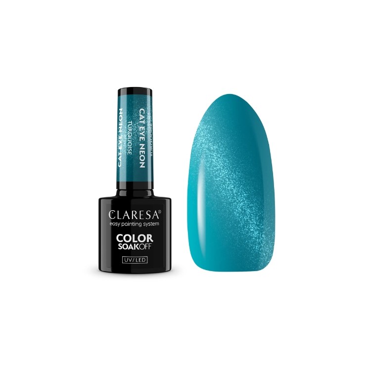 Claresa Cat Eye Neon Hybrid Nagellack Turquoise 5