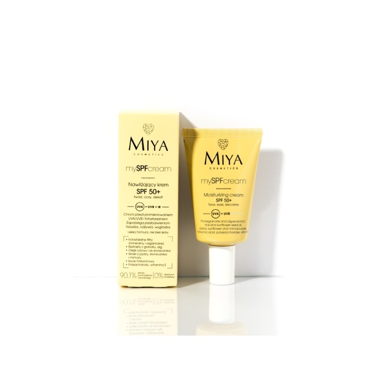 Зволожувальний крем для обличчя, очей та декольте Miya Cosmetics mySPF SPF50 + 40 мл