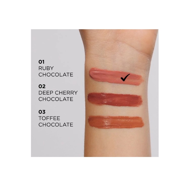 Eveline Choco Glamour Vinyl Lipstick Ruby Chocolate /01/ 5 мл