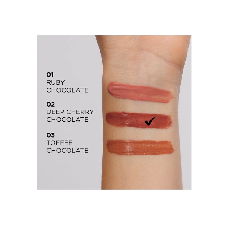 Eveline Choco Glamour Vinyl Lippenstift Deep Cherry Chocolate /02/ 5 ml