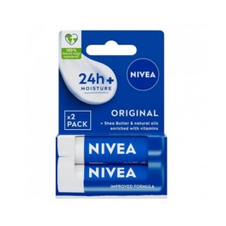 Nivea Protective Lip Balm Original 2 x 4.8 ml