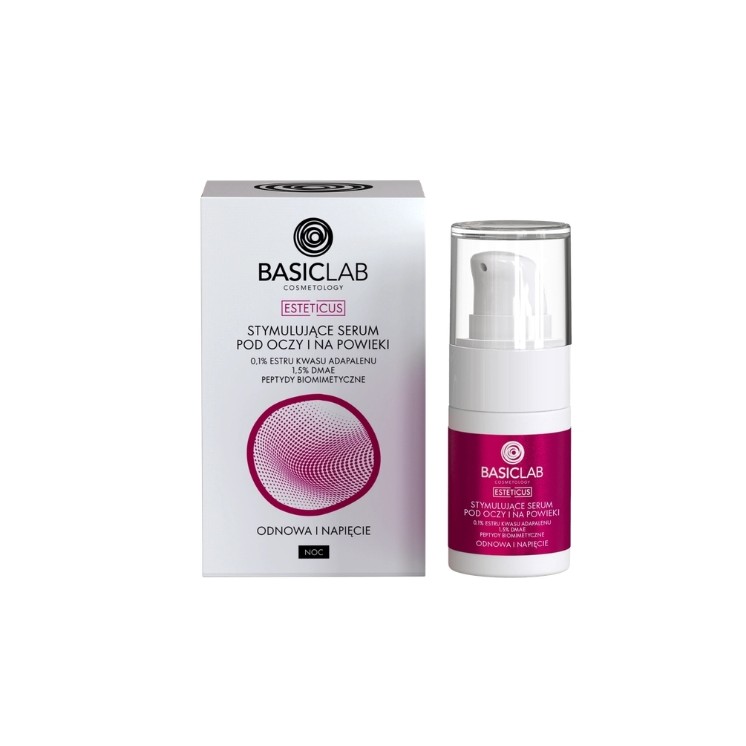 BasicLab Esteticus stimulating eye and eyelid serum 0.1 1% adapalene acid ester for night 15 ml