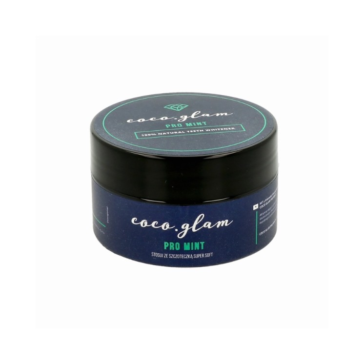 Coco Glam Pro Mint Zahnaufhellungspulver mit Aktivkohle 30 g