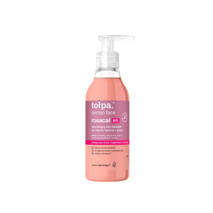 Tołpa Dermo Face Rosacal AR. Beruhigendes Reinigungsgel und -balsam für Gesicht und Augen, 195 ml