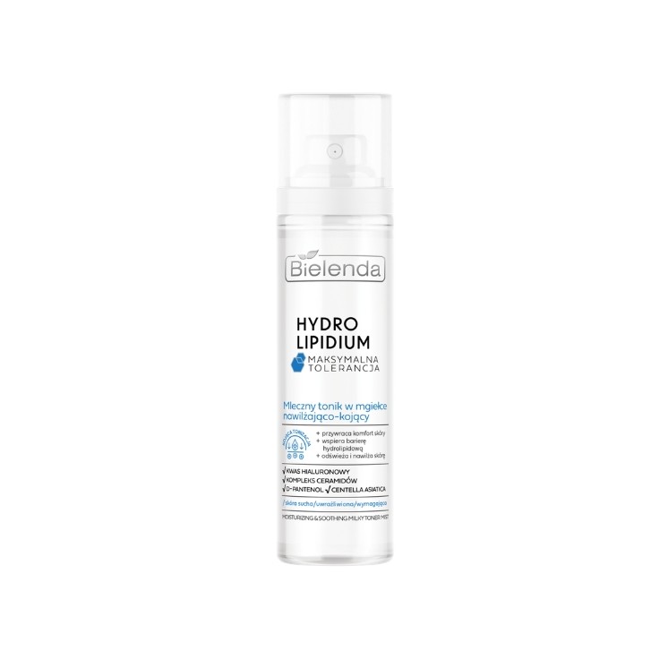 Bielenda Hydro Lipidium feuchtigkeitsspendendes und beruhigendes milchiges Gesichtswasser-Spray 100 ml