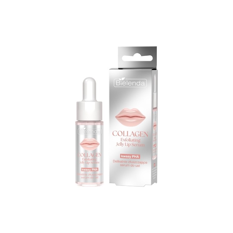 Маска для губ Bielenda Collagen Jelly Lip Mask ніжно відлущуюча сироватка для губ 10 мл