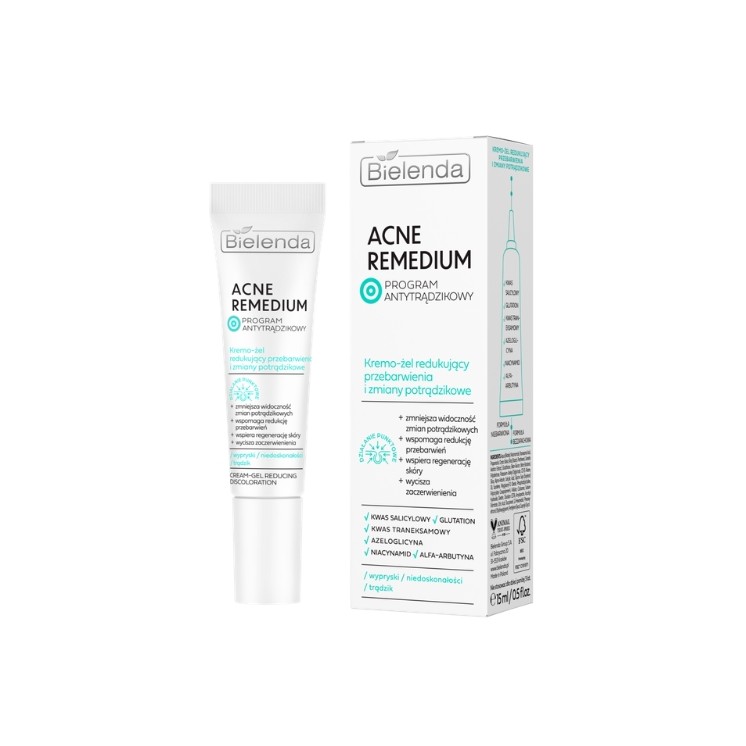 Bielenda Akne-Gel gegen Pickel, 15 ml, reduziert Verfärbungen und Akne-Läsionen