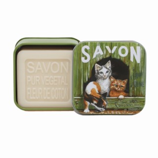 La Savonnerie de Nyons perfumed Soap in a tin Cats 100 g