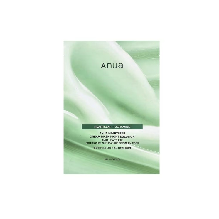 Anua Heartleaf + Ceramide kremowa Maska do twarzy na noc z Pstrolistką 25 ml