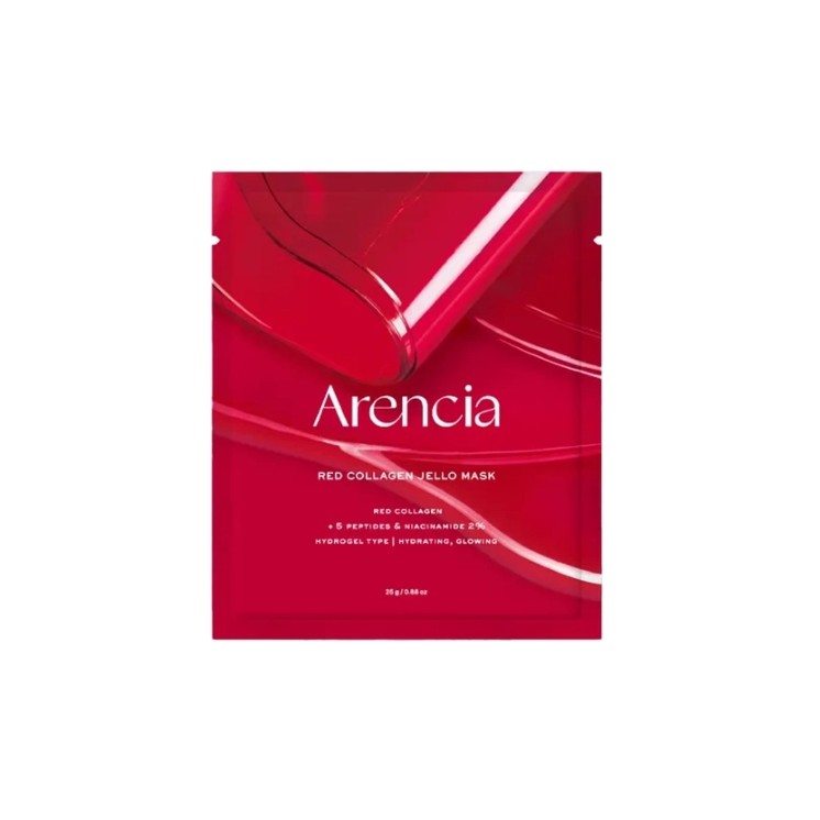 Arencia Red Collagen Jello Mask nawilżająco-rozjaśniająca Maska do twarzy w płachcie 25 g