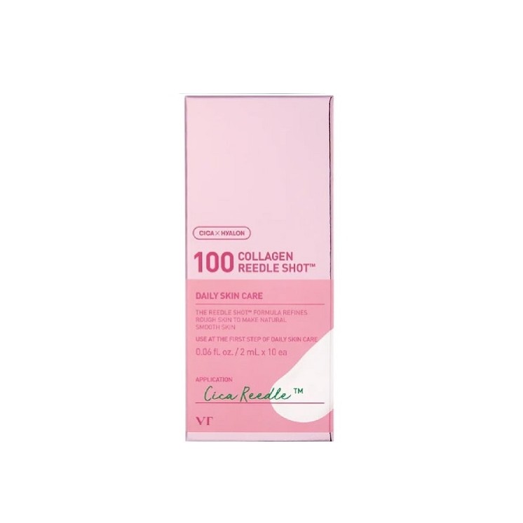 VT Cosmetics 100 Collagen Reedle Shot Set of 10 smoothing facial ampoules 2 ml
